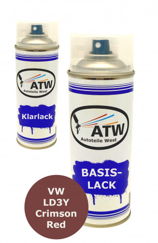 Autolack für VW LD3Y Crimson Red+400ml Klarlack Set